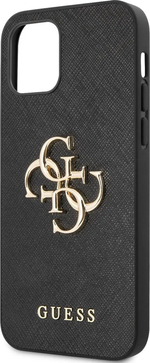 GUESS Limited Edition Hardcase Saffiano iPhone 12/12 Pro - Zwart