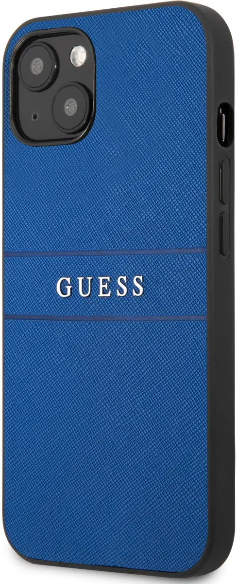 GUESS Saffiano Backcase iPhone 13 - Blauw