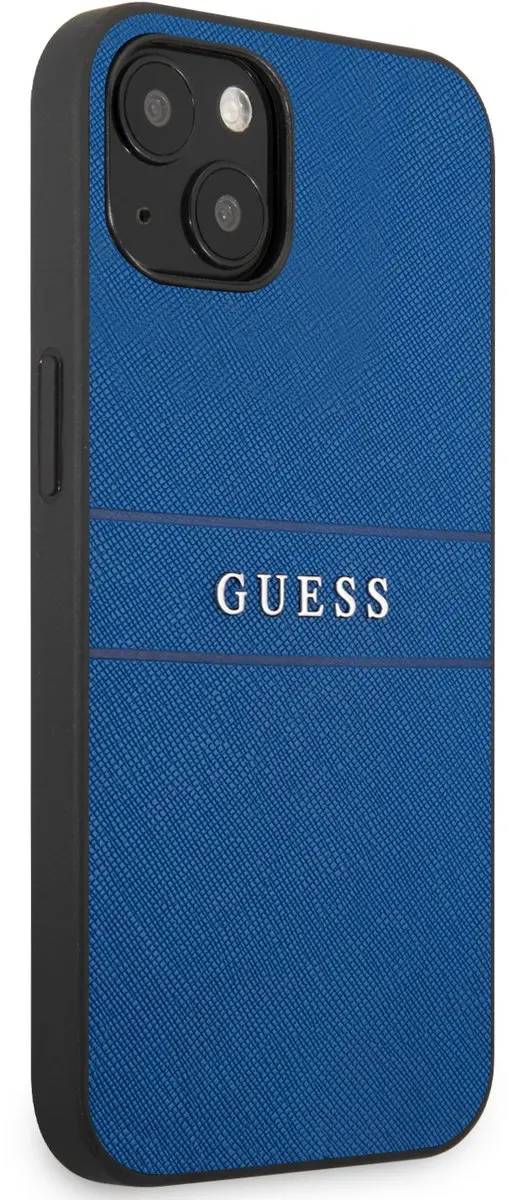 GUESS Saffiano Backcase iPhone 13 - Blauw