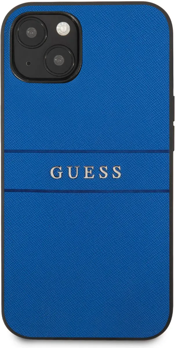 GUESS Saffiano Backcase iPhone 13 - Blauw