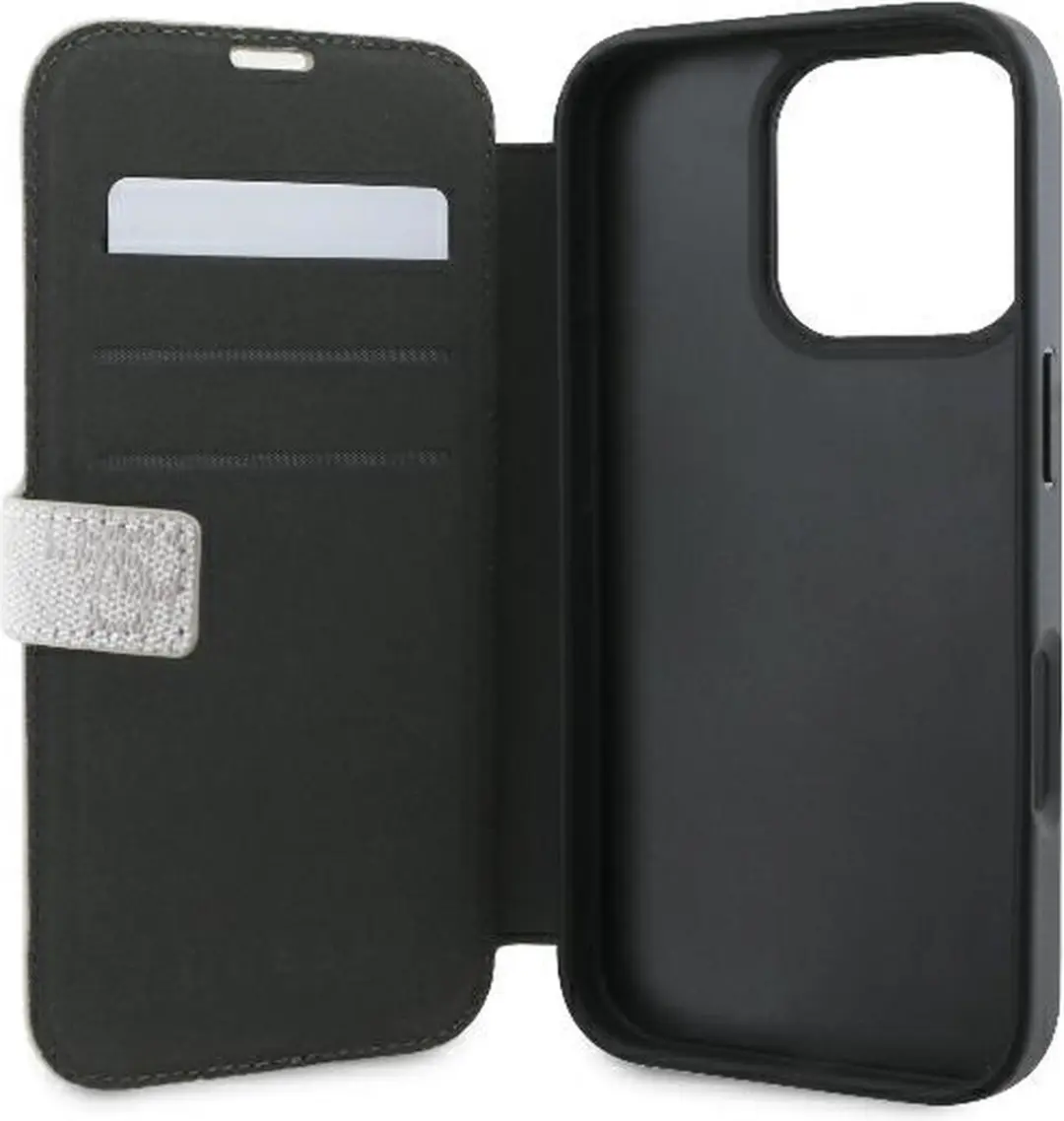 Guess 4G Big Metal Logo Book Wallet Case iPhone 16 Pro - Roze