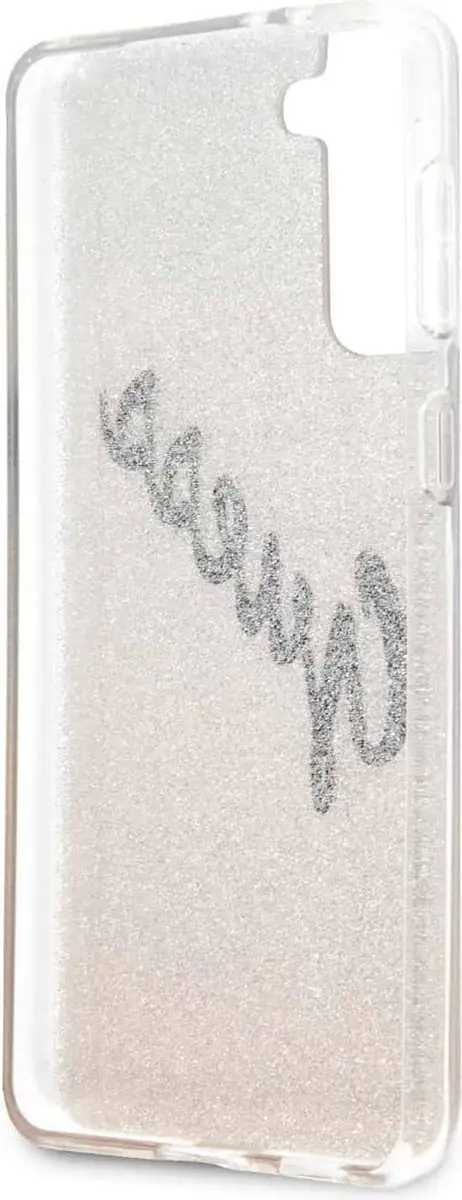 Guess Glitter Vintage Backcase Samsung S21 Ultra - Goud