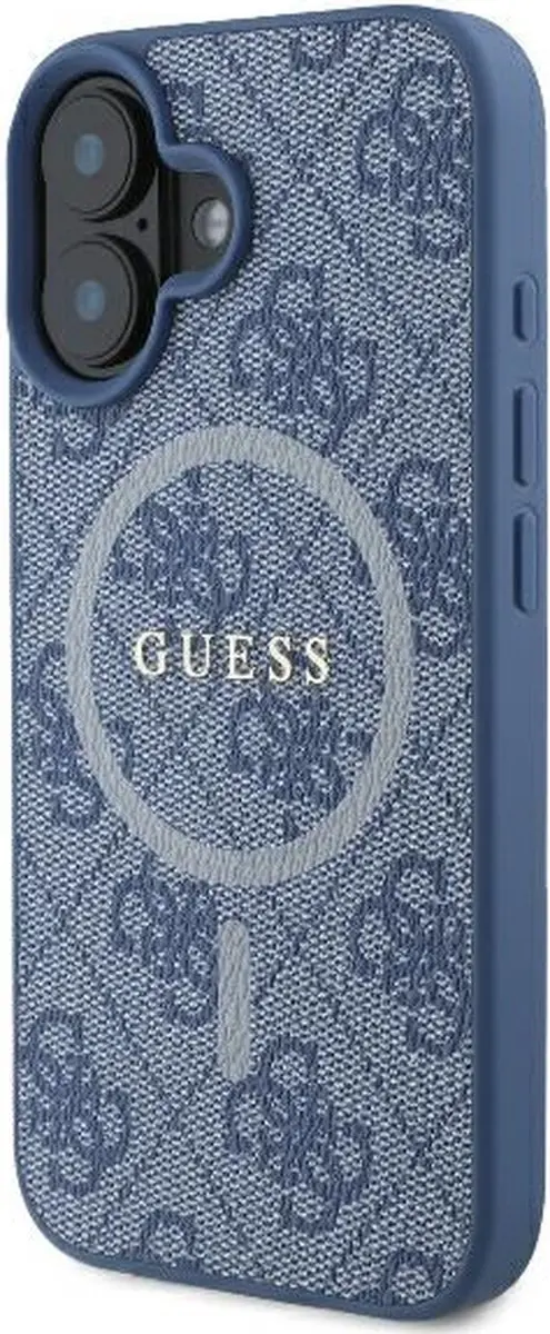 GUESS 4G Ring Classic Logo Hoesje - iPhone 16 - Blauw - MagSafe