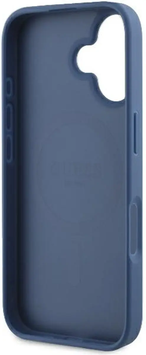GUESS 4G Ring Classic Logo Hoesje - iPhone 16 - Blauw - MagSafe