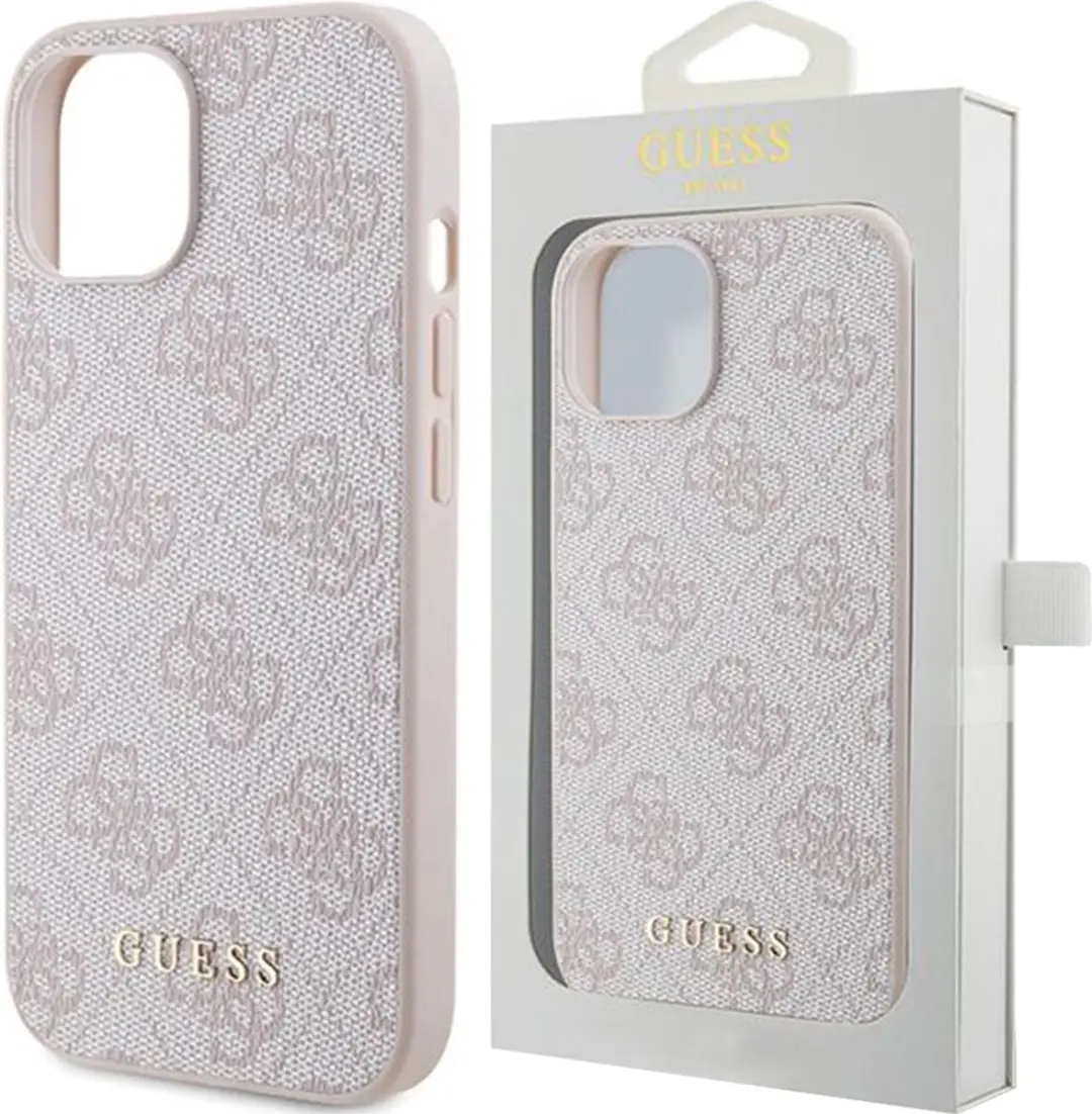 Guess 4G Back Case Apple iPhone 15 - Roze - 3666339171780