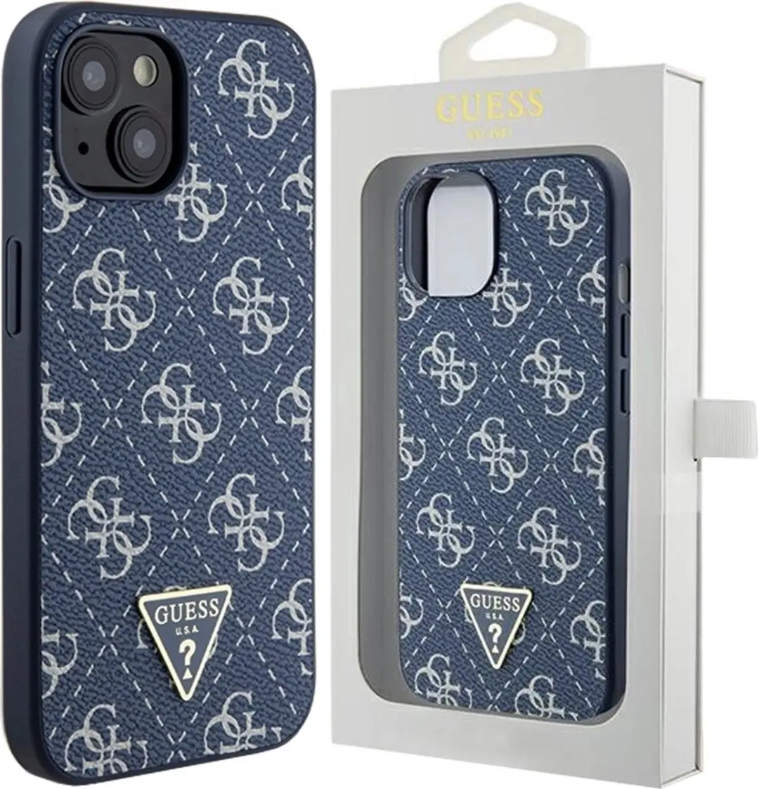 Guess 4G Triangle Logo Hoesje - iPhone 15 - Blauw