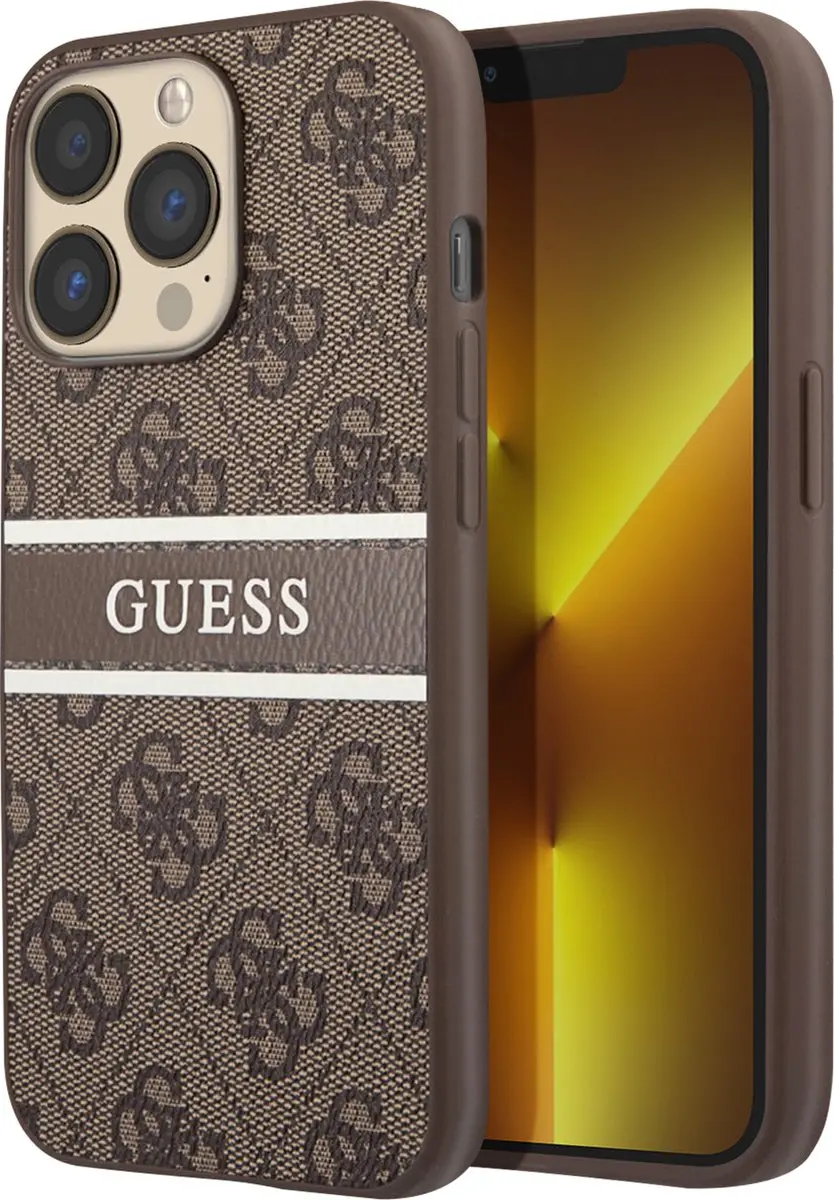 Guess iPhone 13 Pro Hoesje - Bruin PU - MagSafe