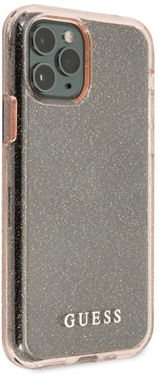 GUESS Glitter Back Case Roze - iPhone 11 Pro Max