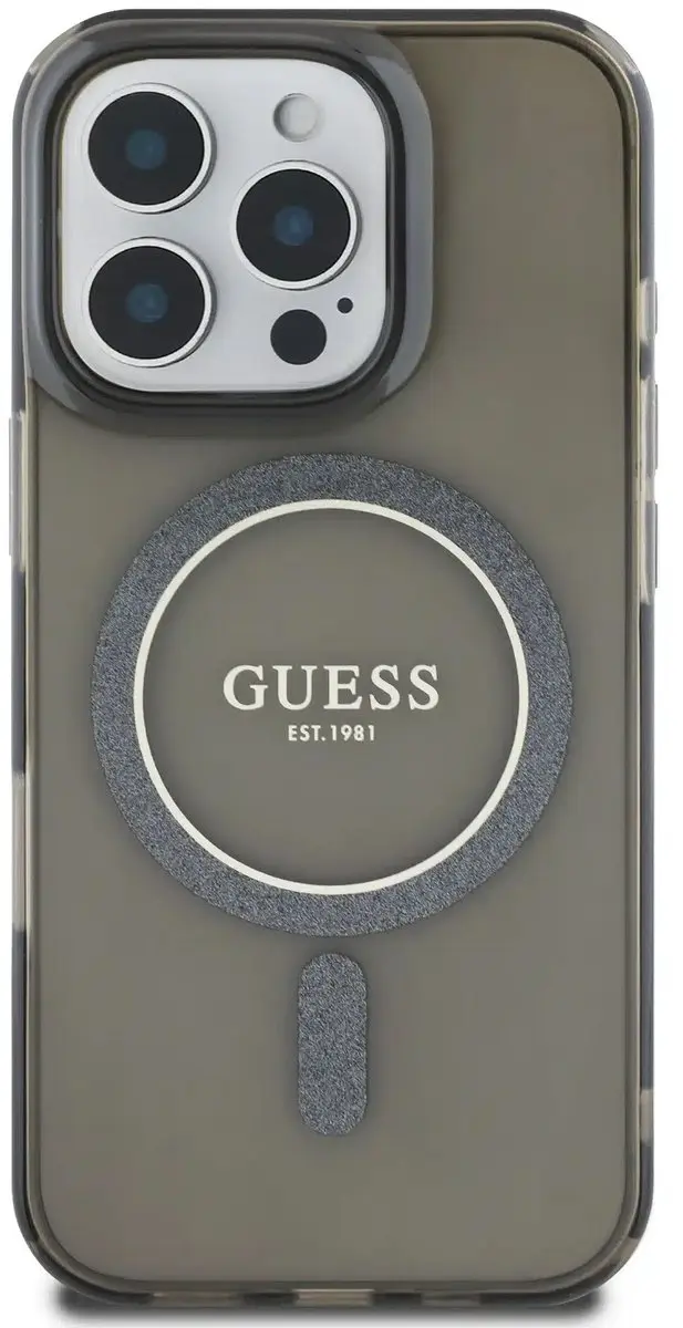 GUESS Backcover iPhone 16 Pro Magsafe IML - Zwart