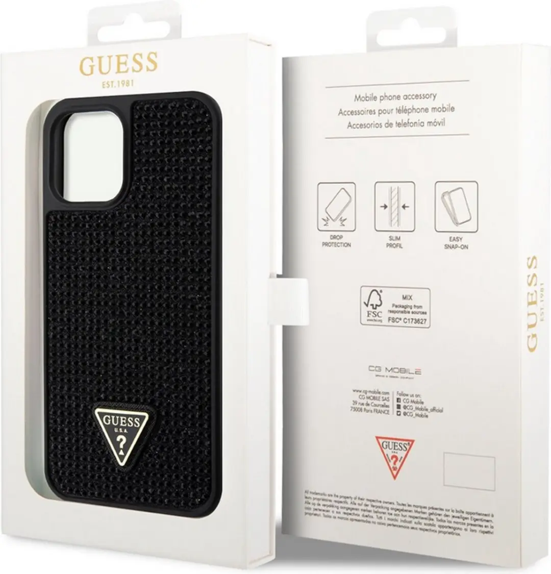 GUESS Zwart Hoesje iPhone 12 Pro Max - GUHCP12LPRTBK
