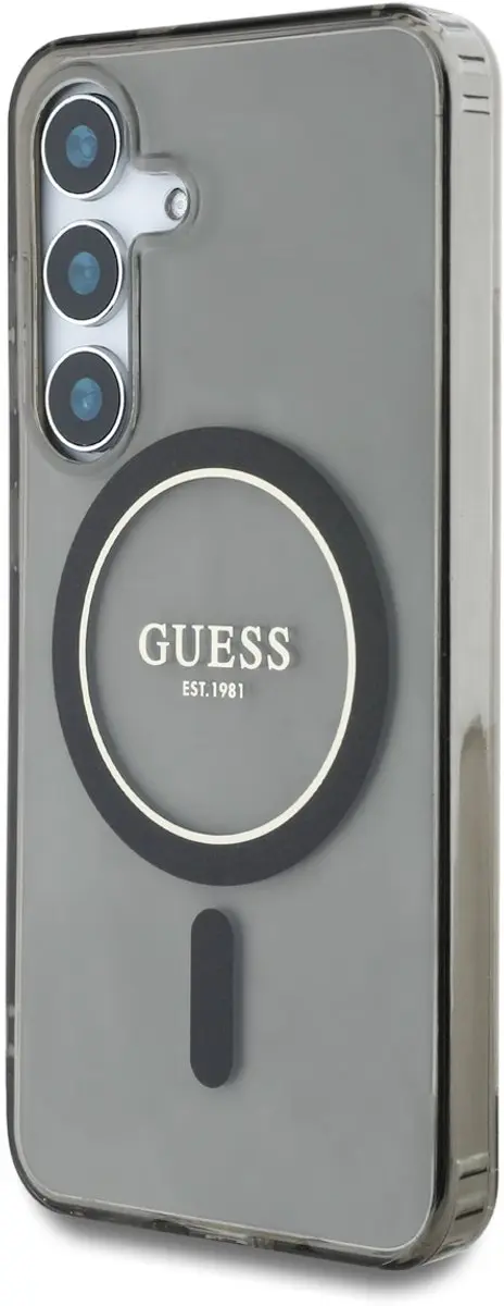 GUESS MagSafe Glitter Gradient Hoesje - Samsung Galaxy S25 - Zwart