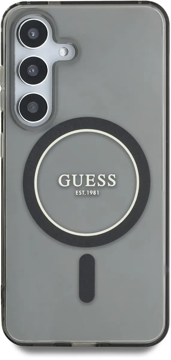 GUESS MagSafe Glitter Gradient Hoesje - Samsung Galaxy S25 - Zwart