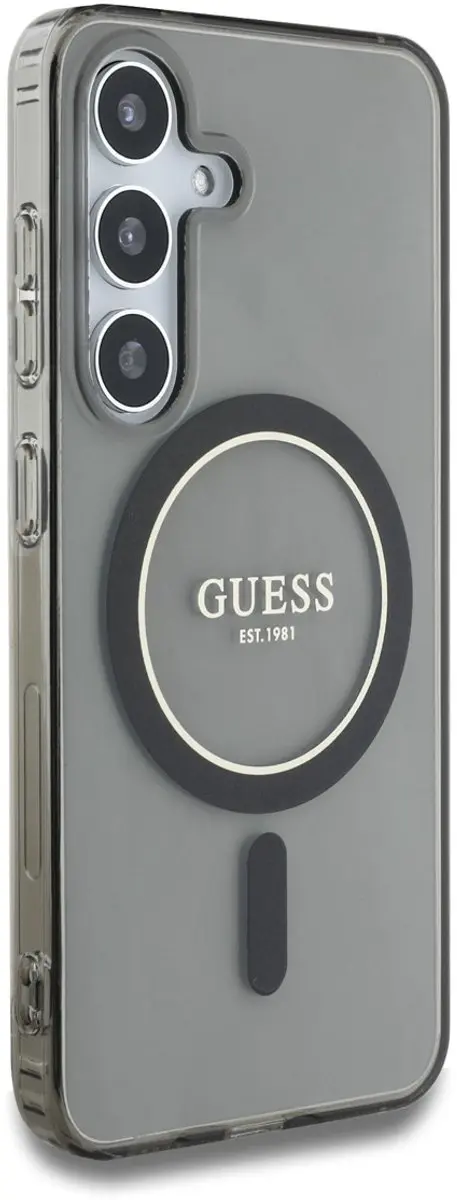GUESS MagSafe Glitter Gradient Hoesje - Samsung Galaxy S25 - Zwart