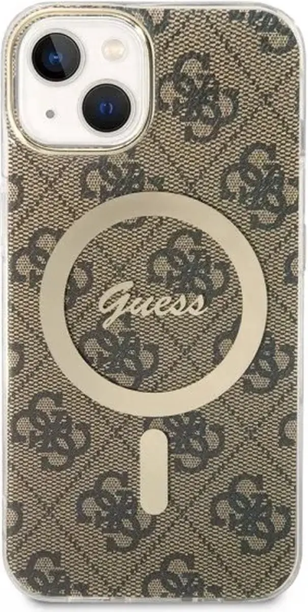GUESS 4G Back Case voor iPhone 13 - Bruin