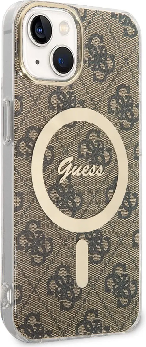 GUESS 4G Back Case voor iPhone 13 - Bruin