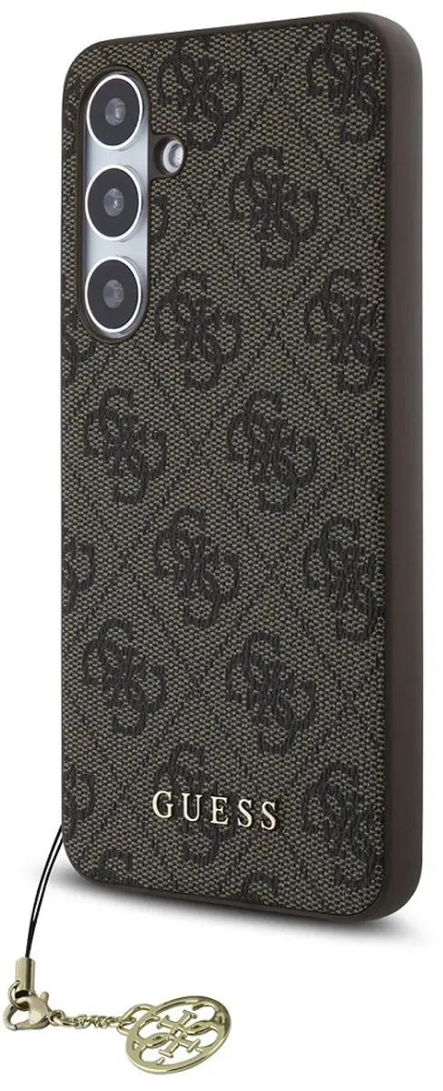 GUESS 4G Charms Backcover Hoesje GUHCS24FEGF4GBR - Bruin