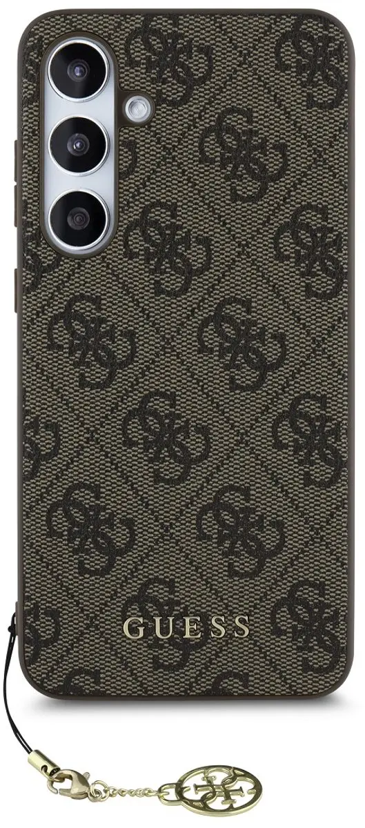 GUESS 4G Charms Backcover Hoesje GUHCS24FEGF4GBR - Bruin