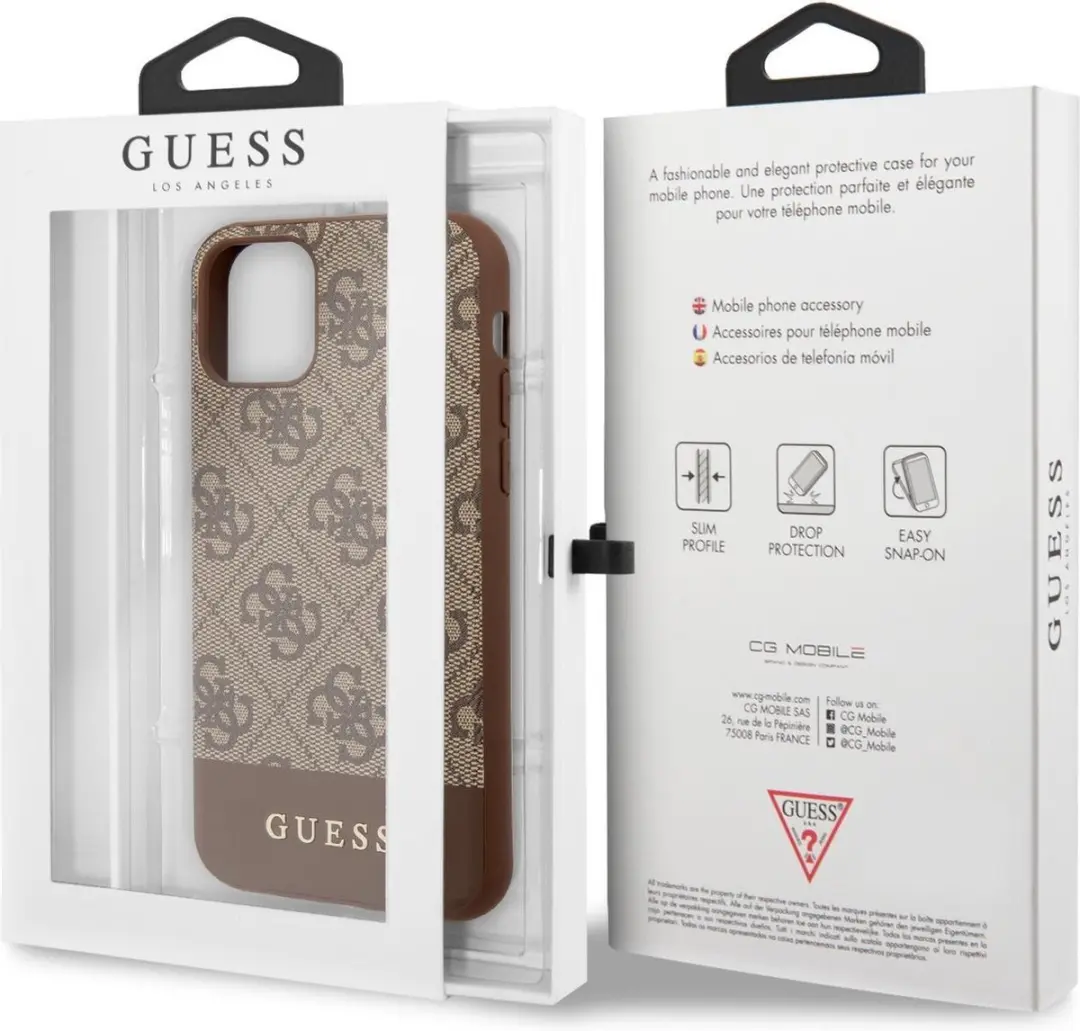 GUESS 4G Stripe Hoesje iPhone 11/XR - Bruin