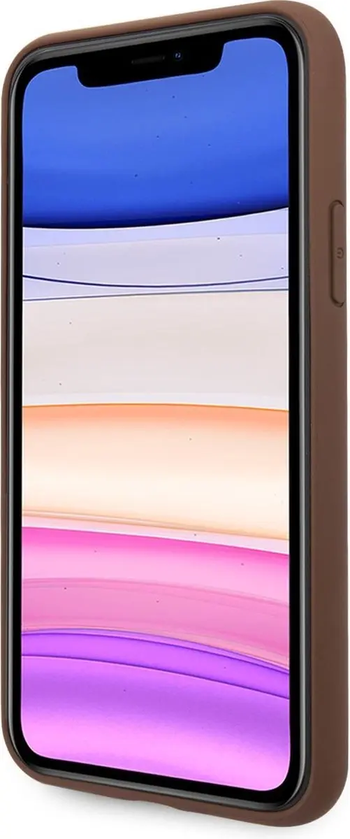 GUESS 4G Stripe Hoesje iPhone 11/XR - Bruin