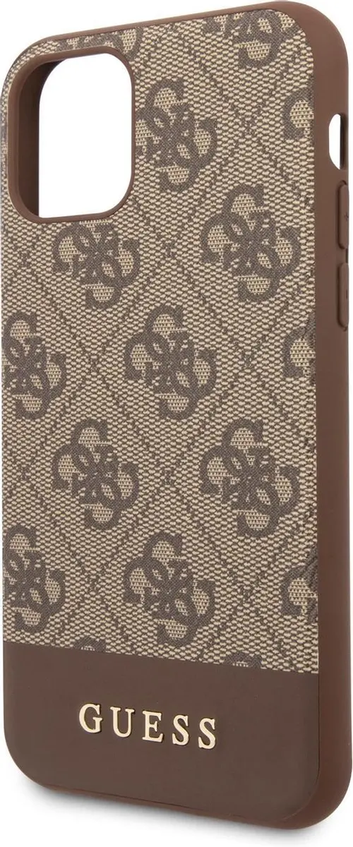GUESS 4G Stripe Hoesje iPhone 11/XR - Bruin