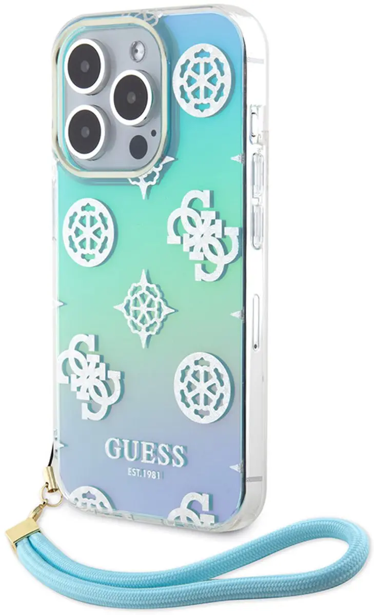 Guess Back Cover Hoesje iPhone 15 Pro Iridescent Glitter
