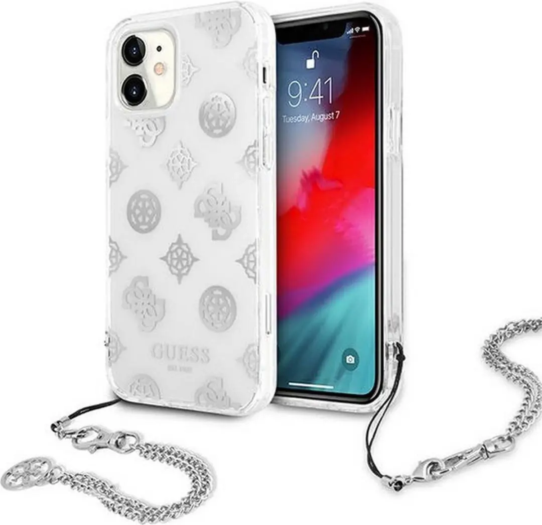 Guess Peony Back Case met Strap iPhone 11