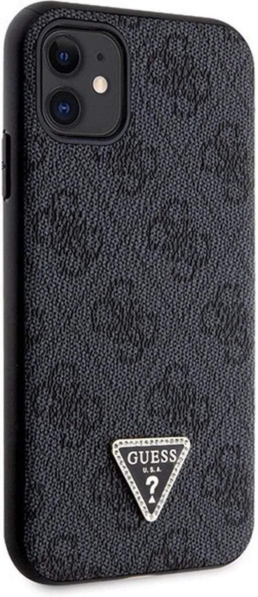 GUESS 4G Triangle Crossbody Back Case - iPhone 11/XR - Zwart