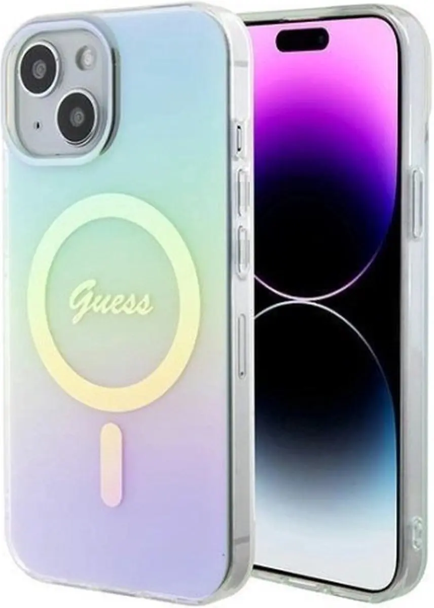GUESS Iridescent Back Case MagSafe - Turquoise - iPhone 15