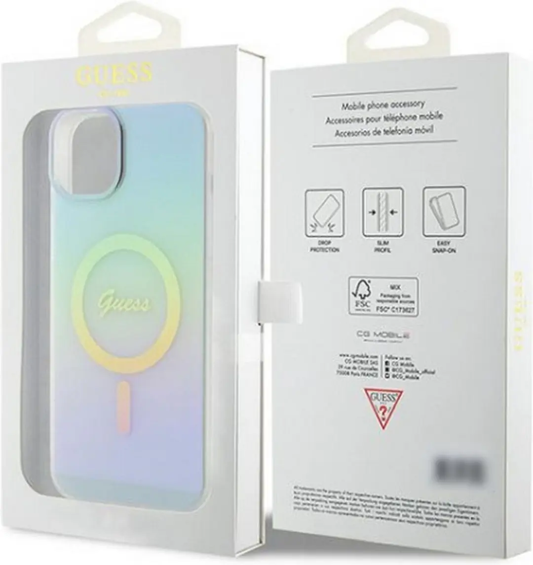 GUESS Iridescent Back Case MagSafe - Turquoise - iPhone 15