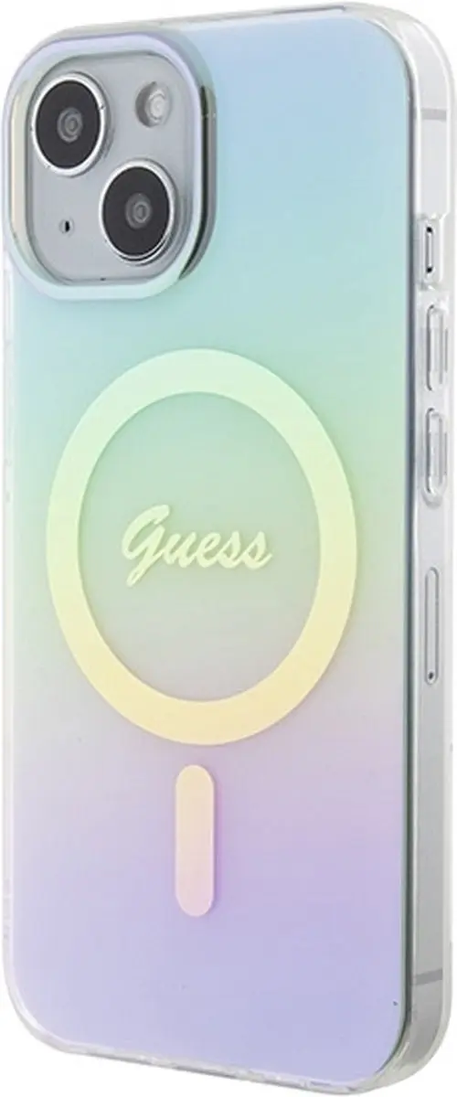 GUESS Iridescent Back Case MagSafe - Turquoise - iPhone 15 - afbeelding 6 van 6