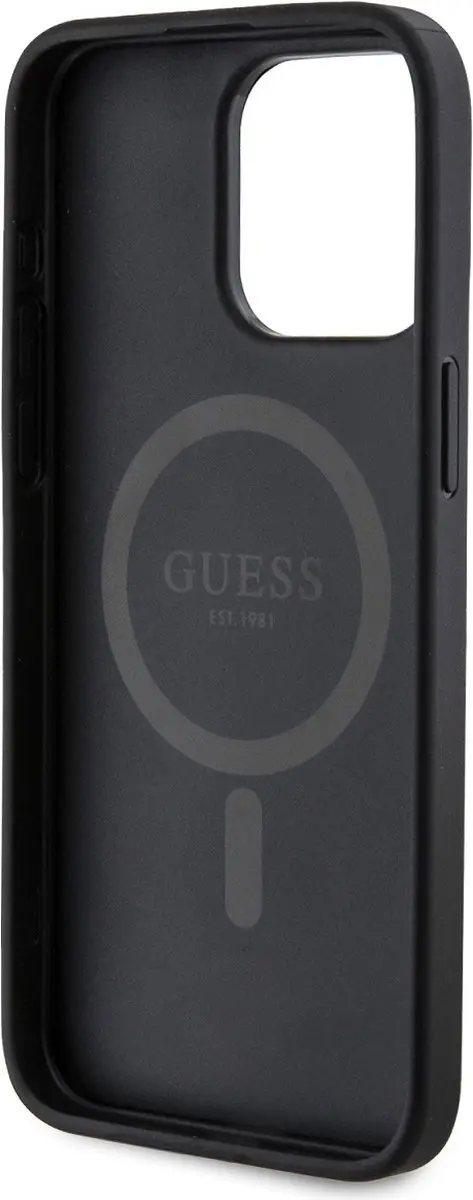 GUESS 4G Colored Ring Back Case MagSafe - iPhone 15 Pro - Zwart - afbeelding 6 van 6