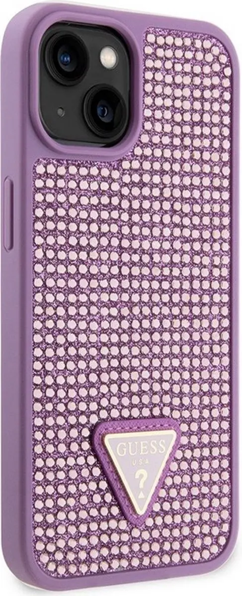 Guess Paarse Rhinestones Hoesje voor iPhone 15 Plus - GUHCP15MHDGTPU
