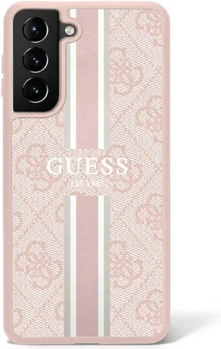 GUESS 4G Printed Stripe Back Case Roze - Samsung Galaxy S23 Ultra