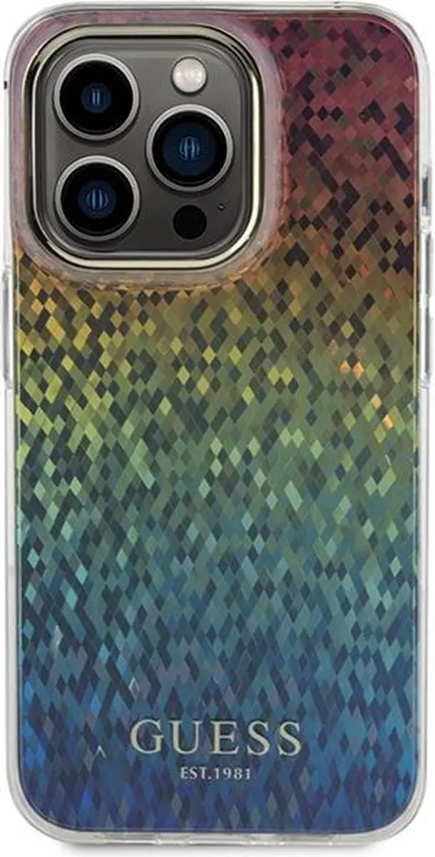 GUESS IML Faceted Mirror Disco Hoes - iPhone 15 Pro - Regenboog - afbeelding 6 van 6