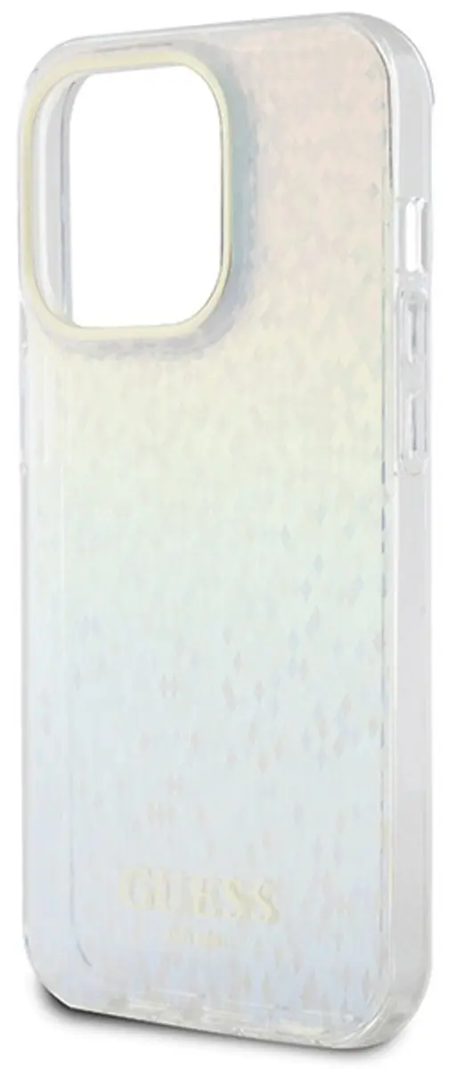 GUESS IML Faceted Mirror Disco Hoes - iPhone 15 Pro - Regenboog