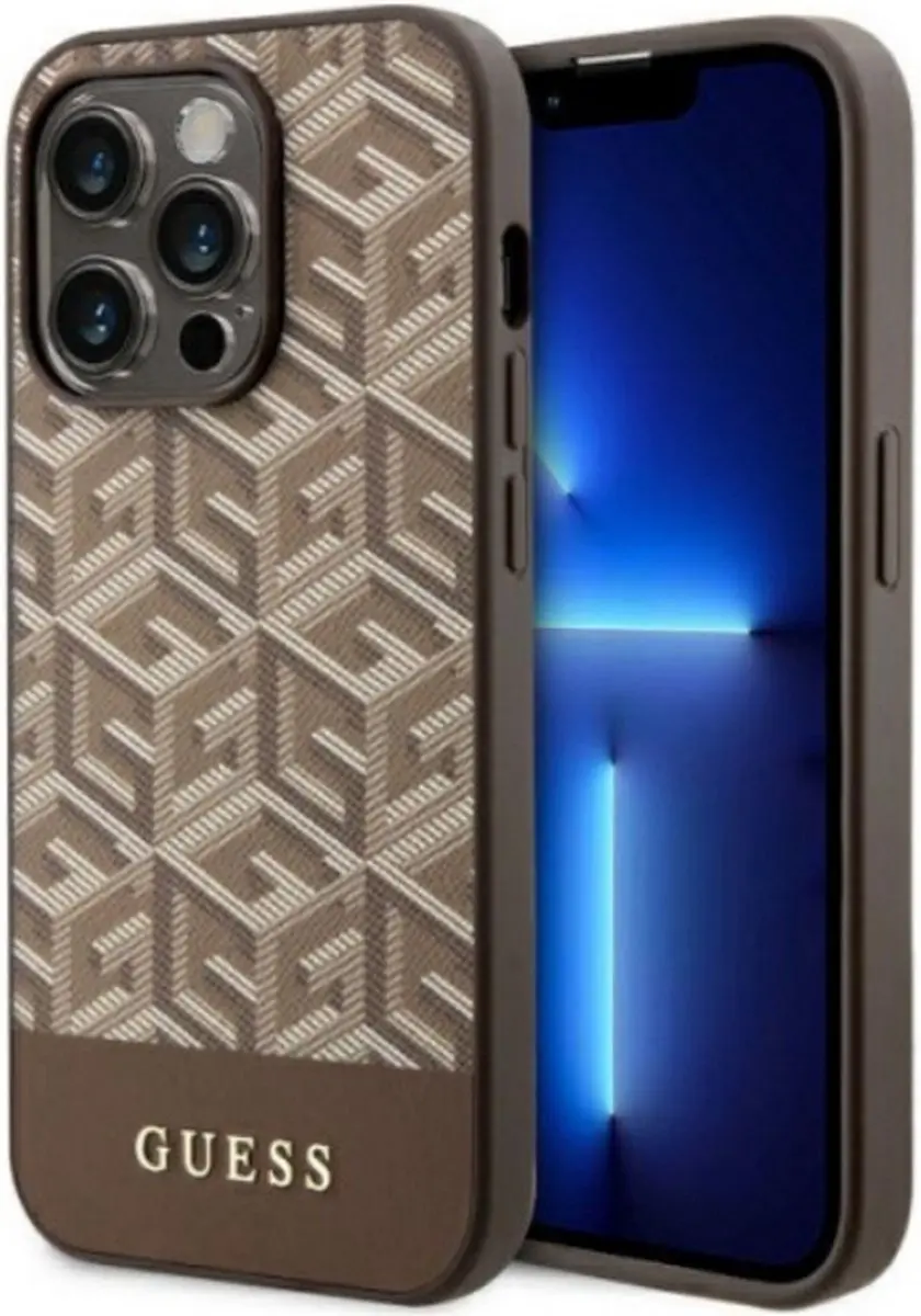 GUESS G-Cube Back Case - iPhone 14 Pro MagSafe Bruin