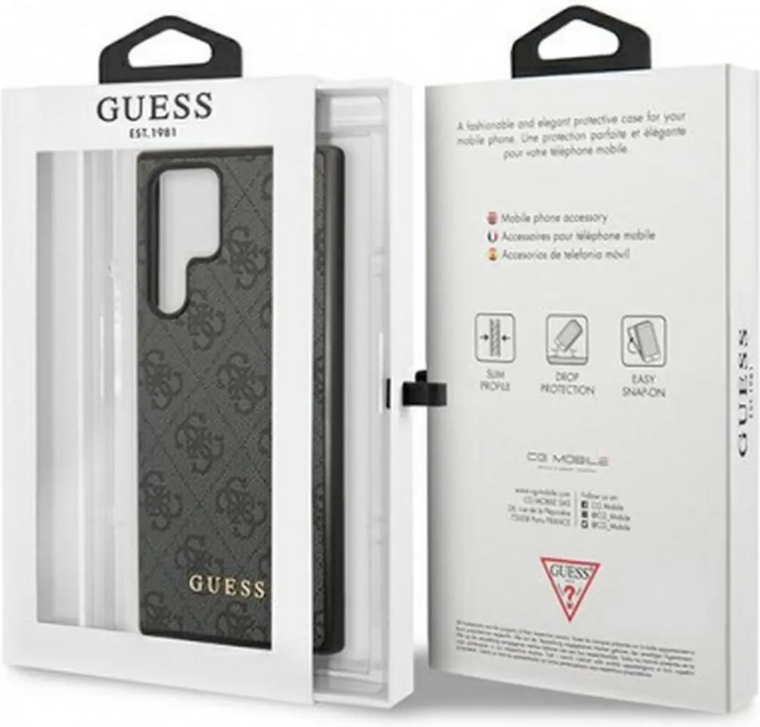 Guess 4G Back Case - Samsung Galaxy S22 Ultra - Grijs