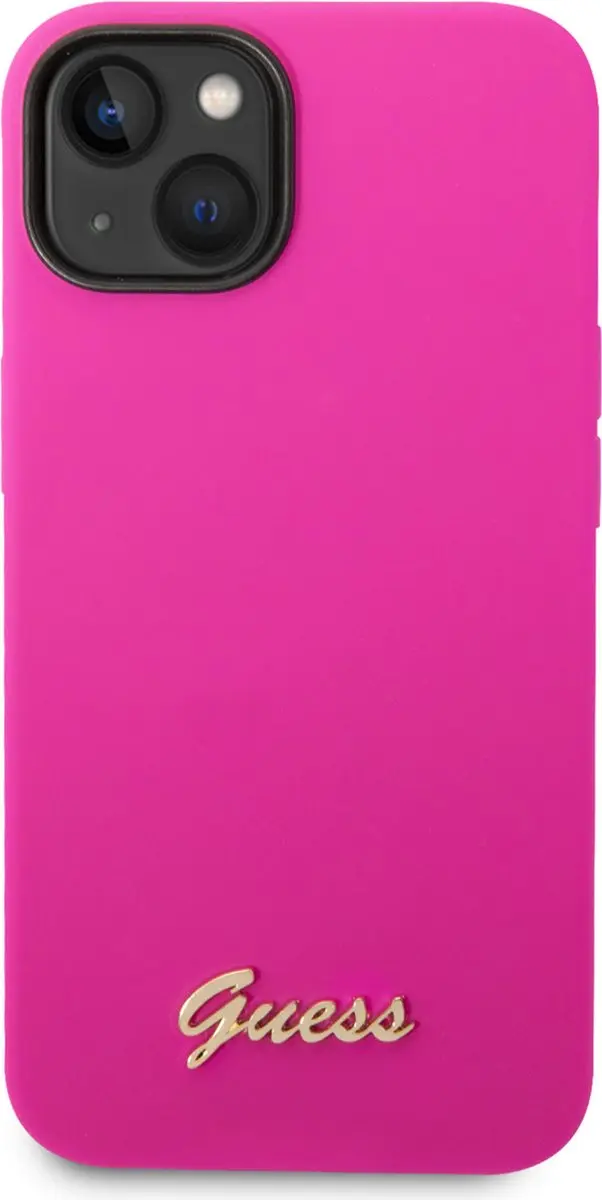 GUESS iPhone 14 Plus Silicone Hoes - Fuchsia - MPN 3666339064938