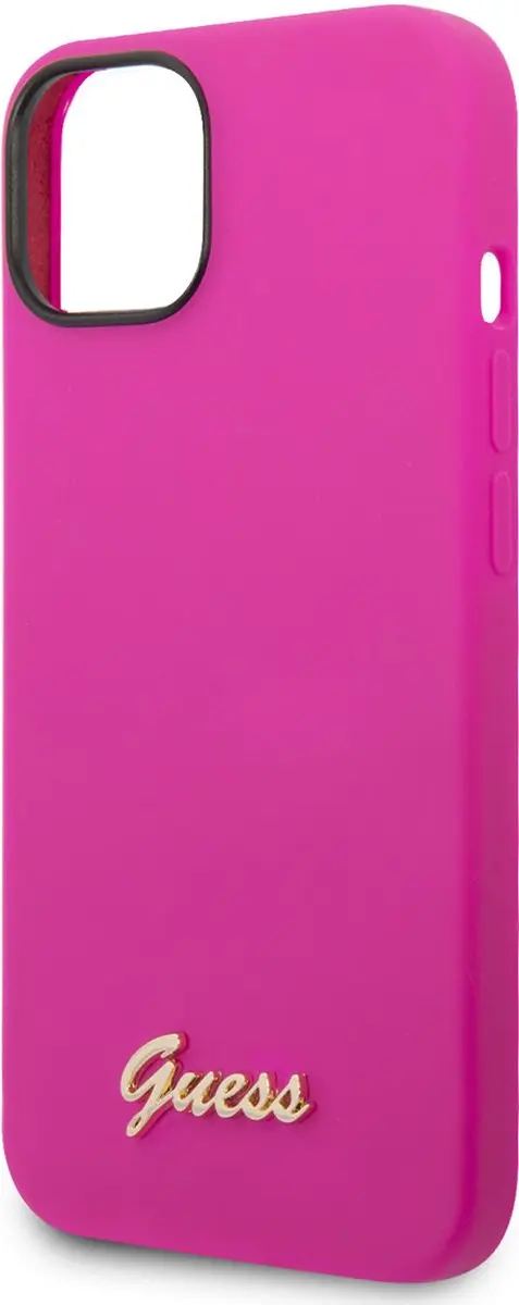 GUESS iPhone 14 Plus Silicone Hoes - Fuchsia - MPN 3666339064938