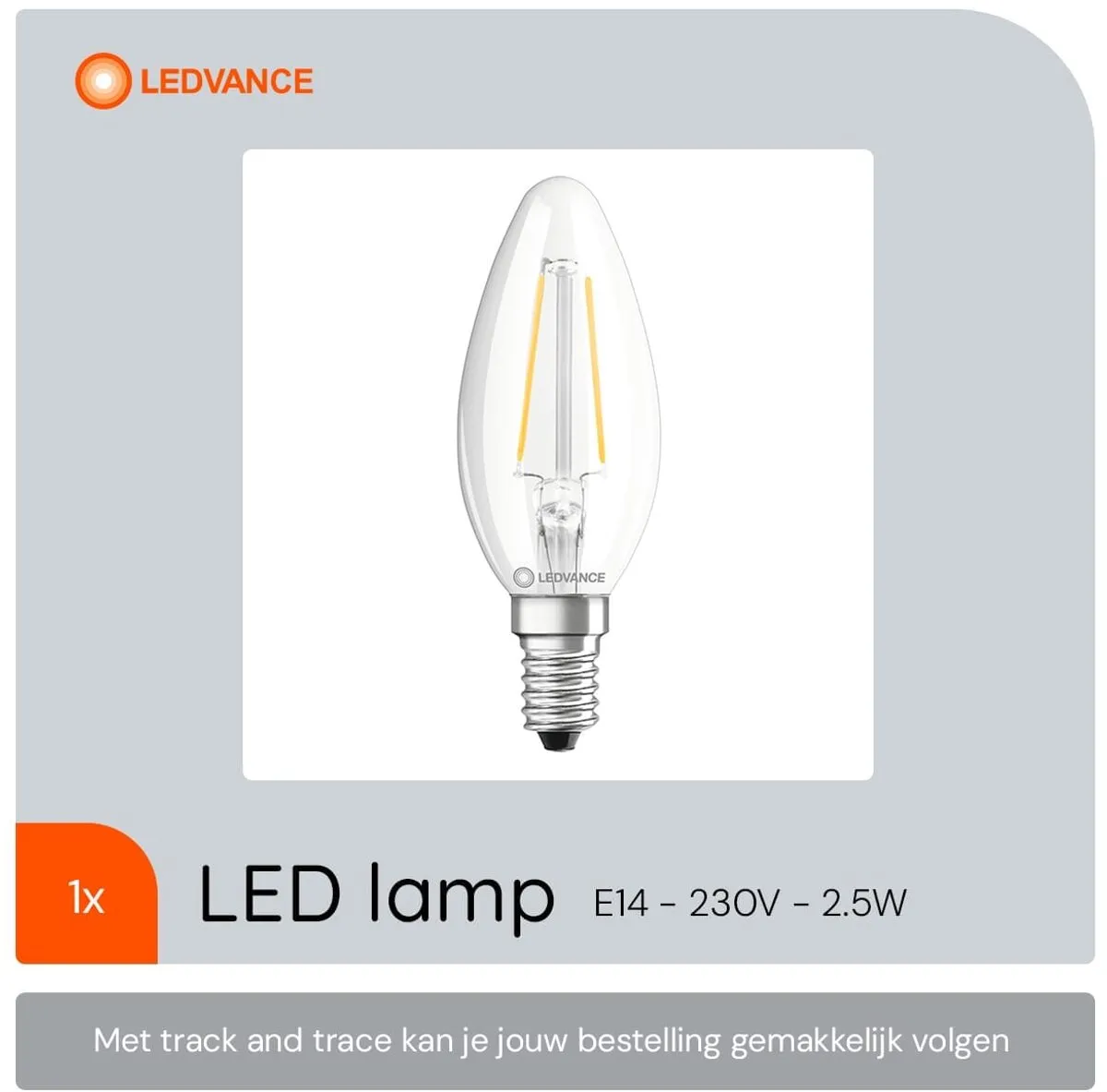 LEDVANCE LED Filament Kaarslamp E14 2.5W 250lm - Warm Wit