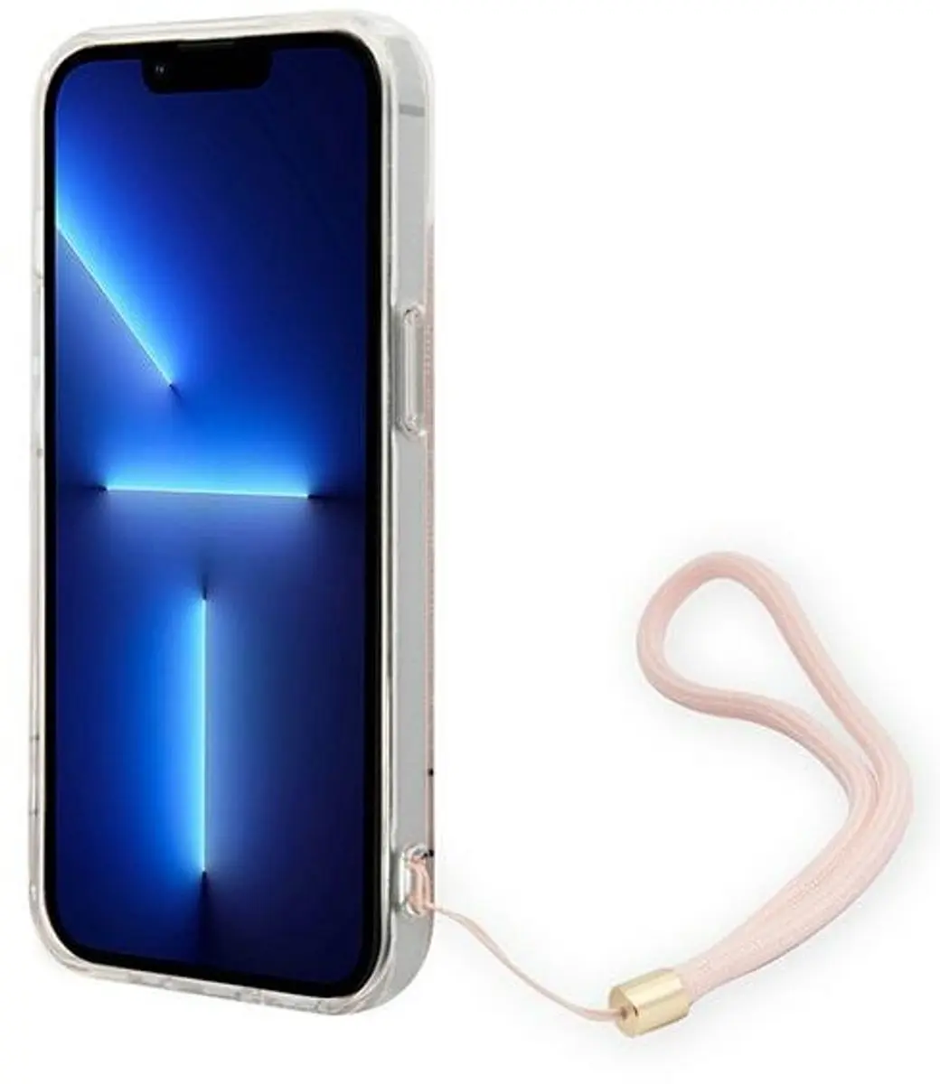 Guess 4G Printed Back Case met Strap - iPhone 14 Plus Roze