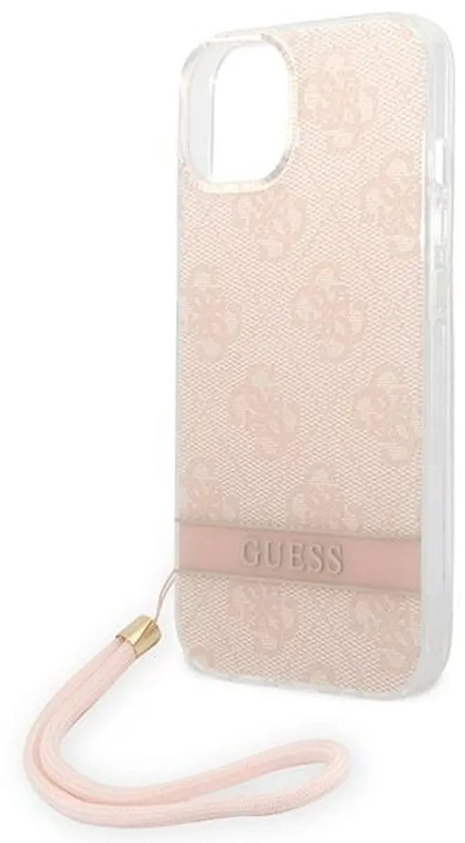 Guess 4G Printed Back Case met Strap - iPhone 14 Plus Roze