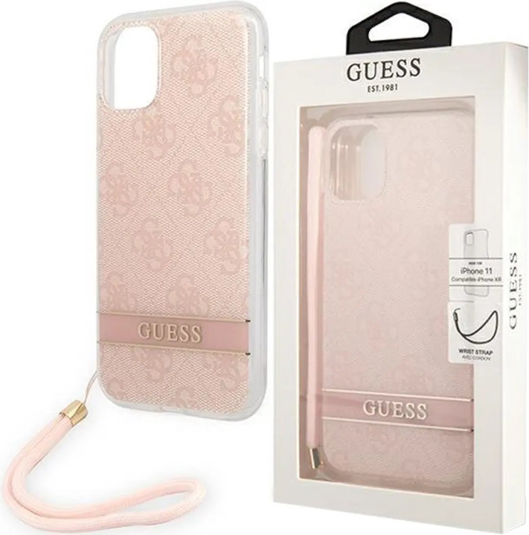 Guess 4G Printed Back Case met Strap - iPhone 14 Plus Roze - afbeelding 6 van 6