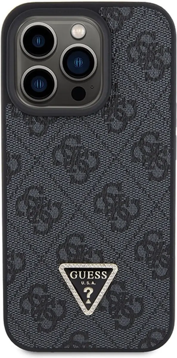 Guess 4G Triangle Logo Hoesje iPhone 15 Pro Max - Grijs