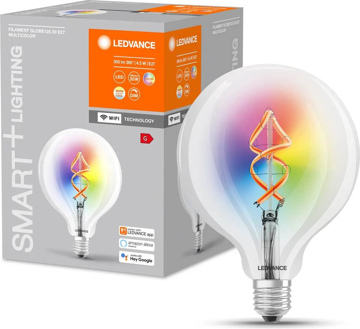 LEDVANCE SMART E27 Globe RGB LEDlamp 4.5W - Helder