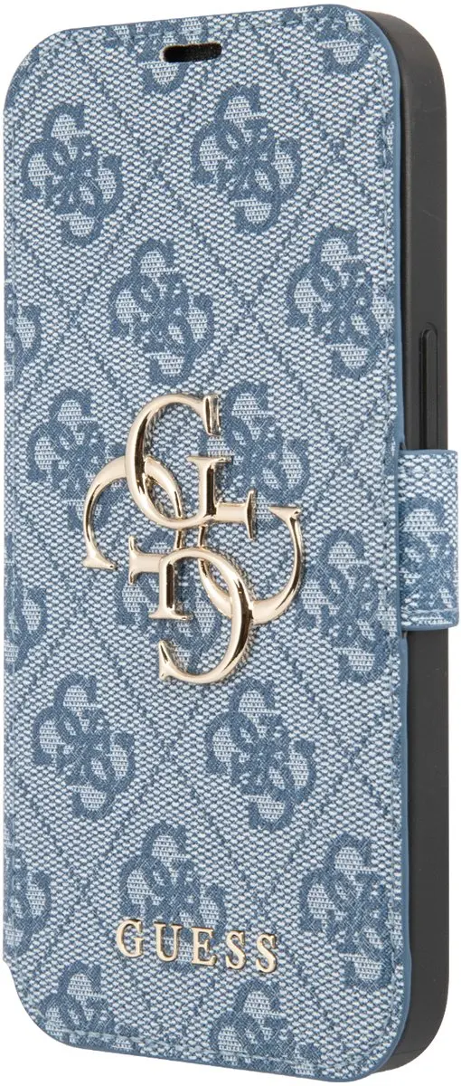 GUESS iPhone 13 Pro Hoesje 7678 - Effen Blauw - 3 Pasjes