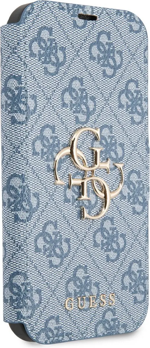 GUESS iPhone 13 Pro Hoesje 7678 - Effen Blauw - 3 Pasjes
