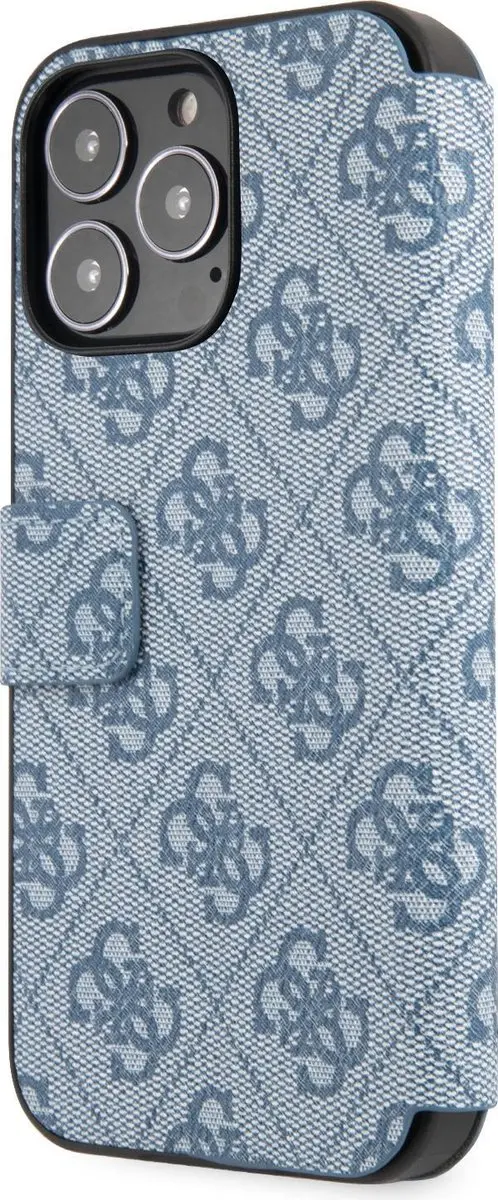GUESS iPhone 13 Pro Hoesje 7678 - Effen Blauw - 3 Pasjes