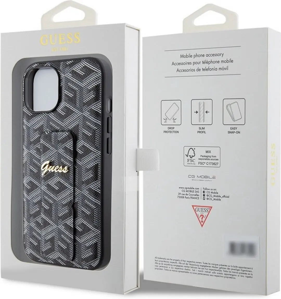 Guess G-Cube Grip Back Case iPhone 15 - Zwart