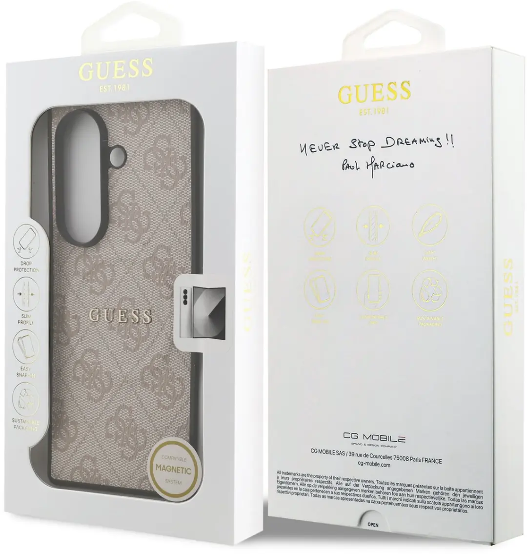 Guess PU Leather MagSafe Hoesje - Samsung Galaxy Z Fold7 - Roze